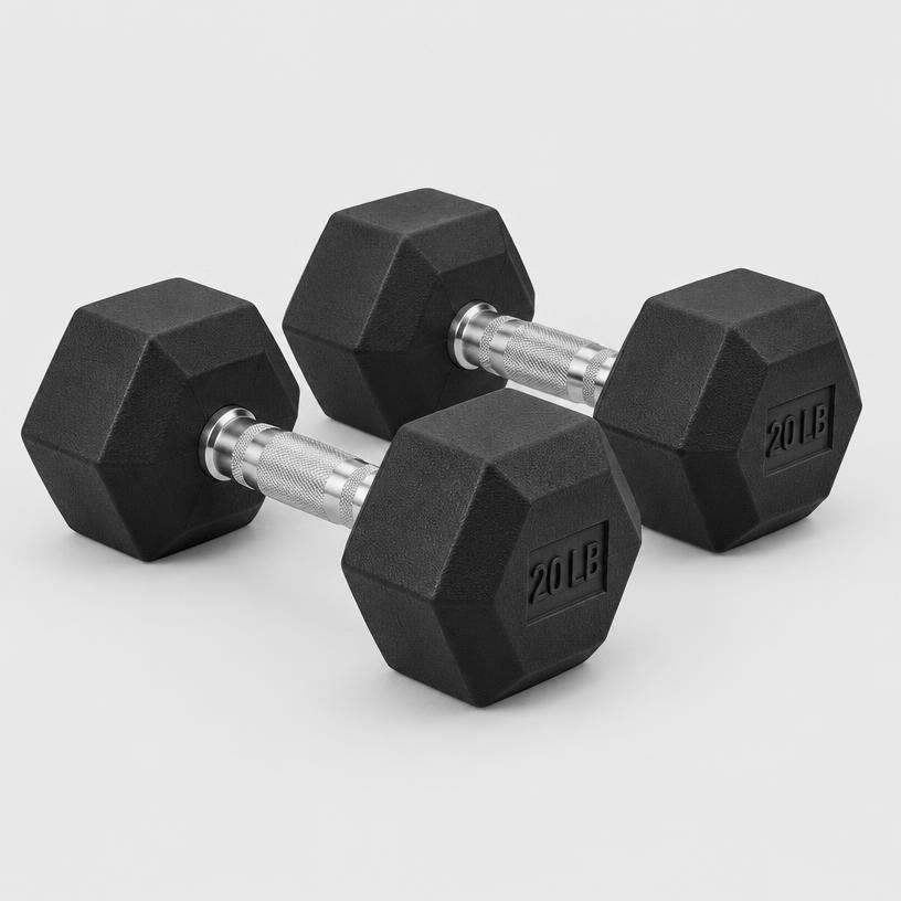 Hex Rubber Dumbbells (Pair)